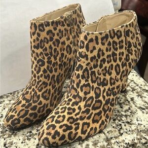 Nine West Leopard-Print Ankle Boots in Tan and Black